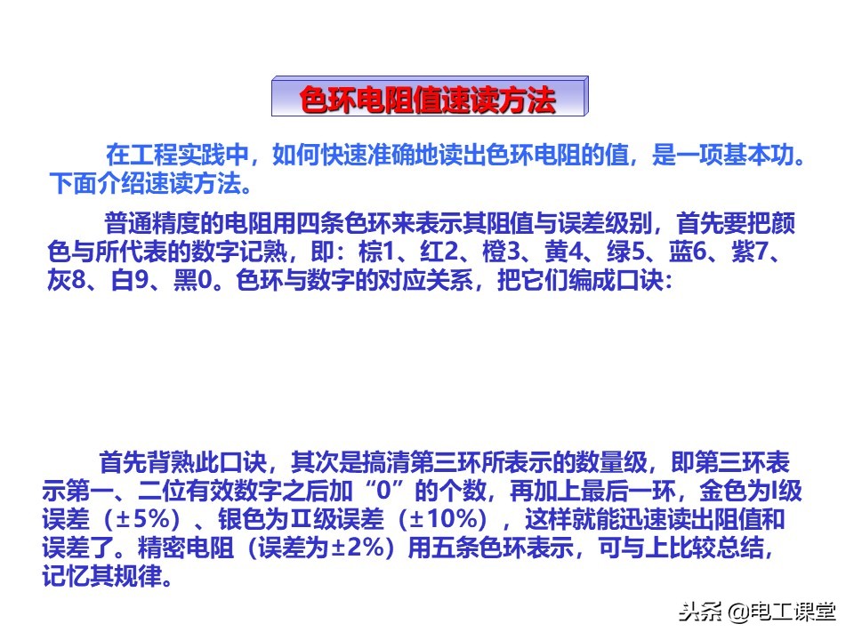 色环电阻第一环识别方法,图文并茂教你识别色环电阻的方法