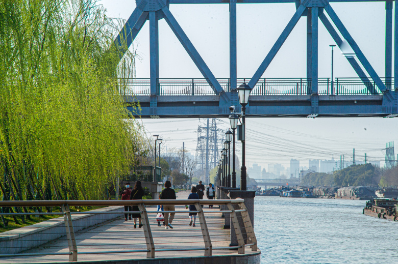 常州戚墅堰运河景观,常州运河公园景观