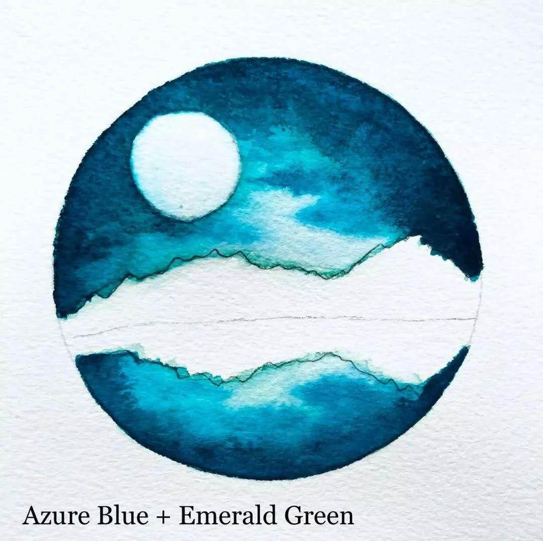 一二三年级女孩用水彩笔画星空,如何用水彩颜料画星空和海的渐变