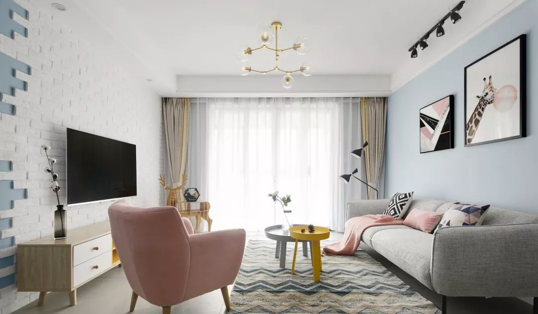 北欧136平米全屋装修效果图,136北欧风格客厅装修效果图