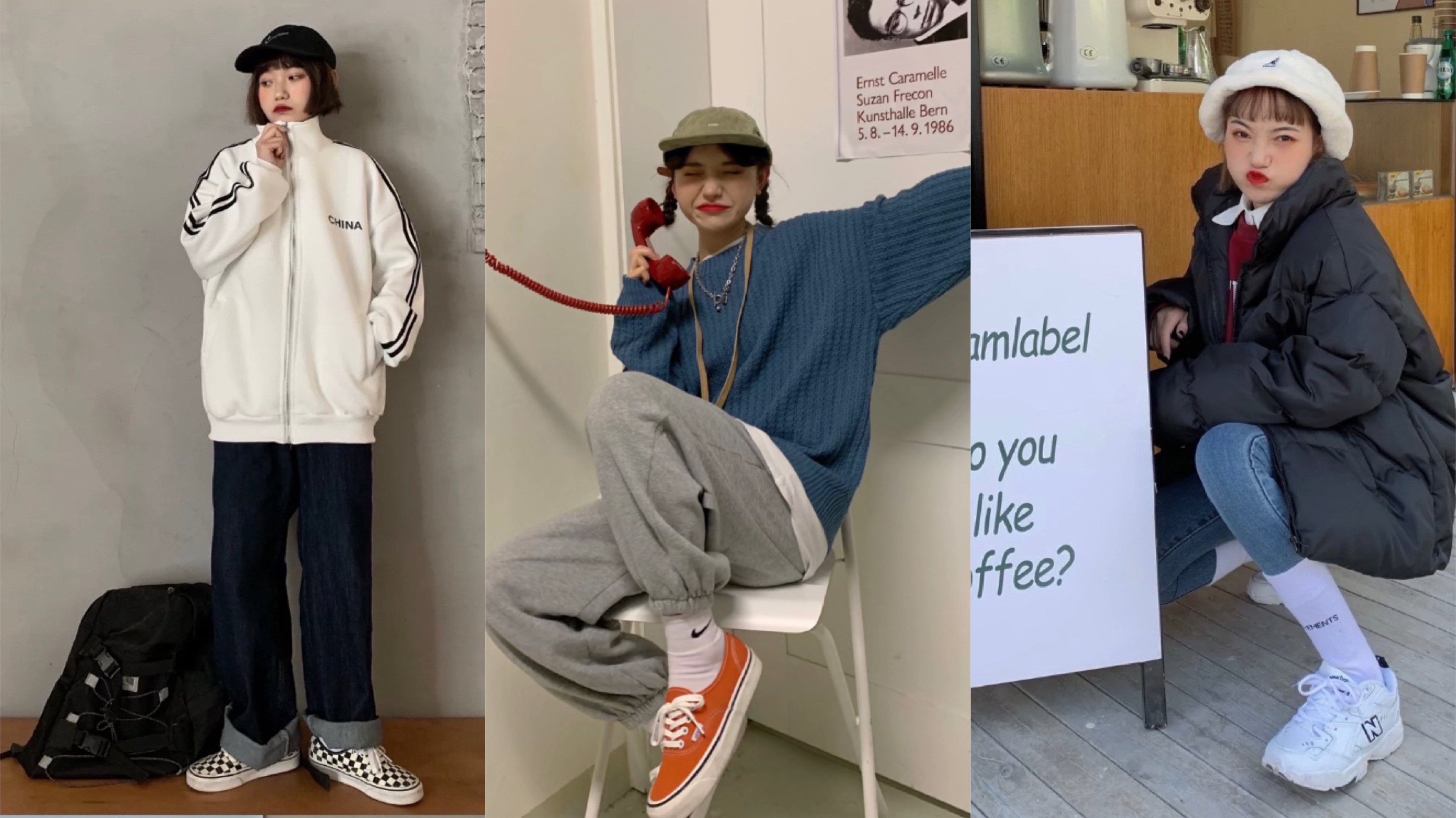 漫画女生的日常穿搭,韩风女生穿搭漫画