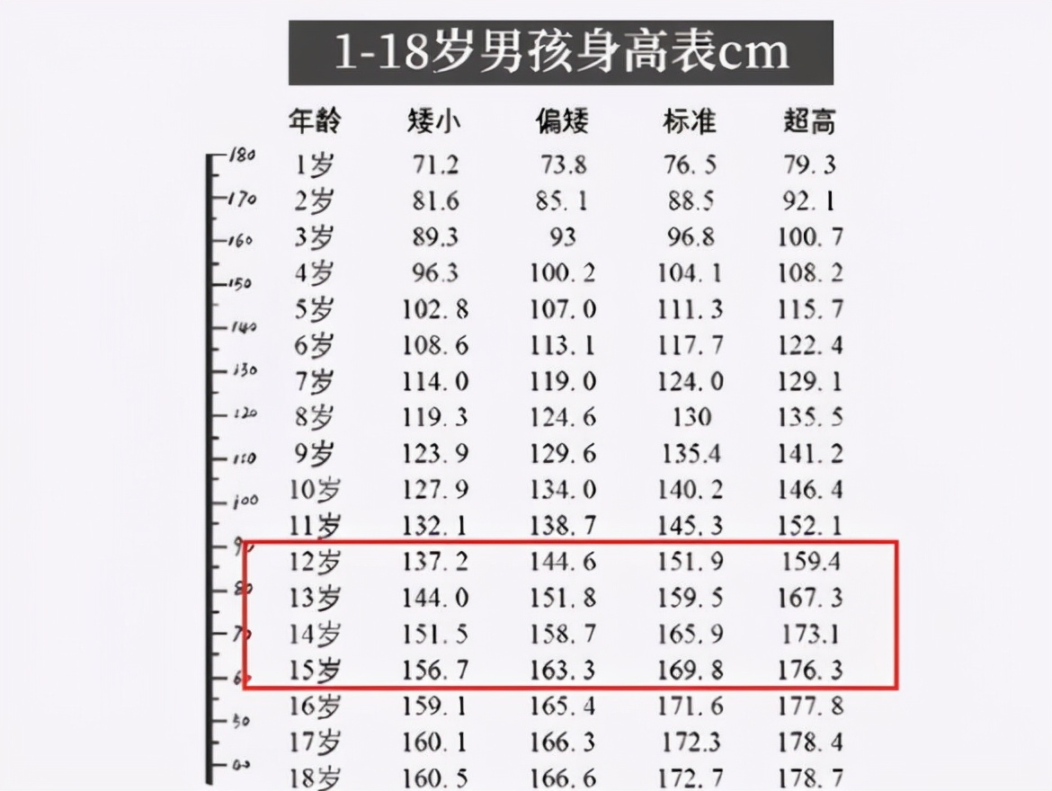 中学生身高标准差范围,初中生年龄身高标准表