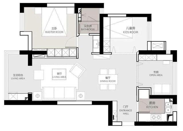 69㎡2室变3室，收纳惊人，还有阳光大书房！