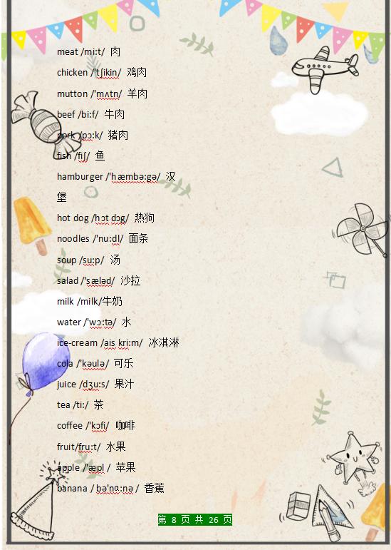 小学英语单词总结大全带音标,1-6年级英语1600个单词带音标