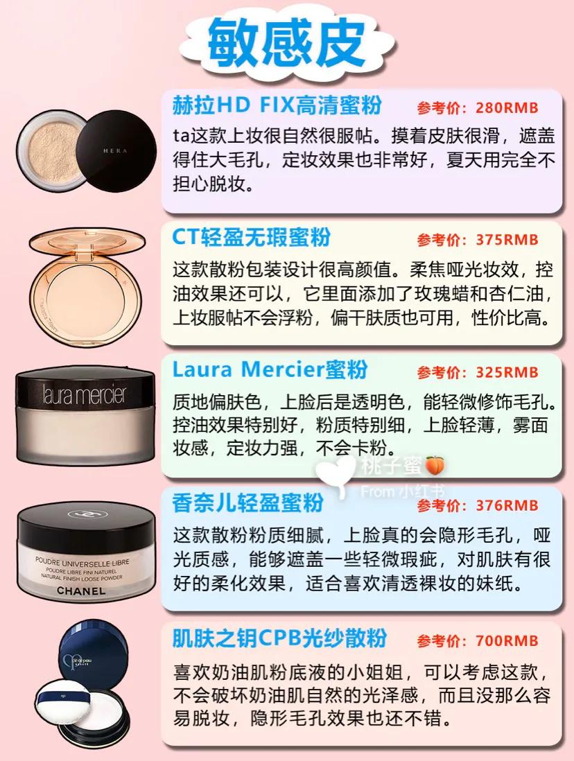 油皮敏感肌用什么散粉,散粉油皮敏感肌不卡粉