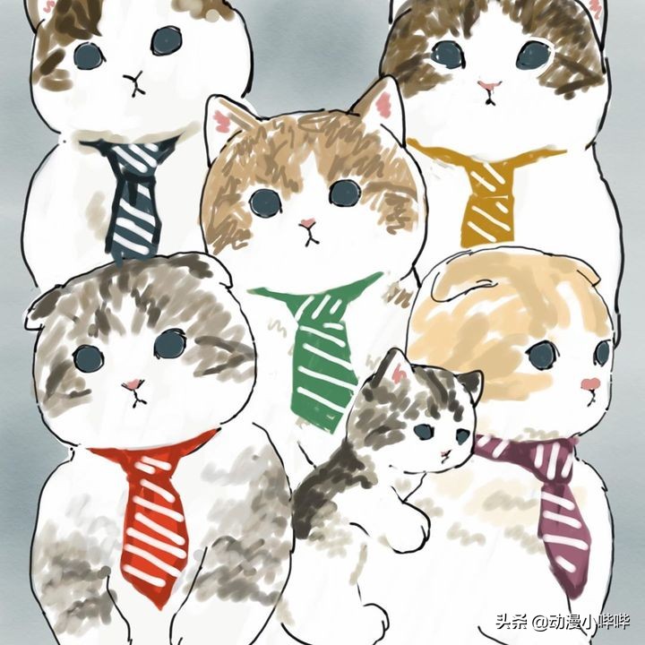 猫拟人韩国画师,画师将猫咪拟人化好可爱呢