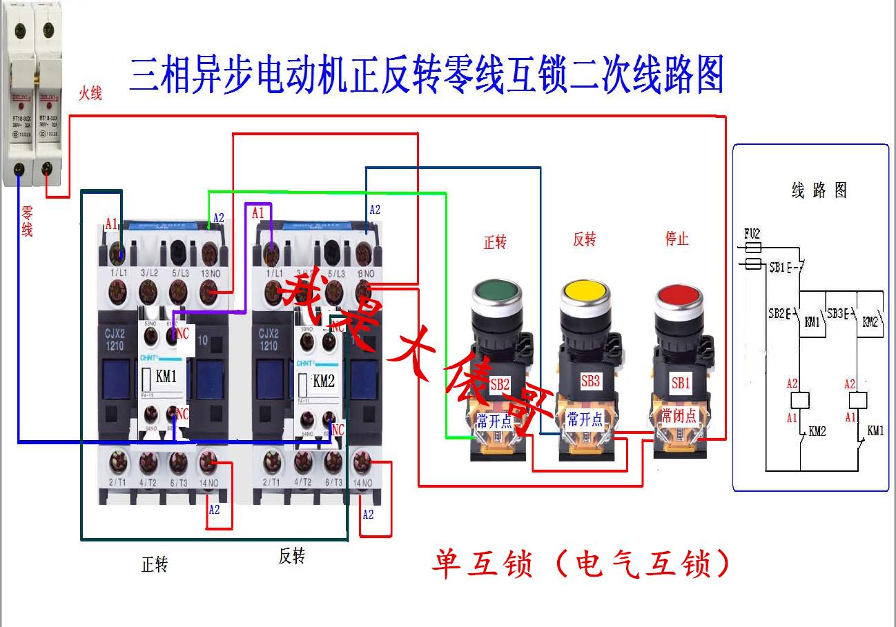 电工知识交流接触器实物接线图,电路知识讲解如何接交流接触器