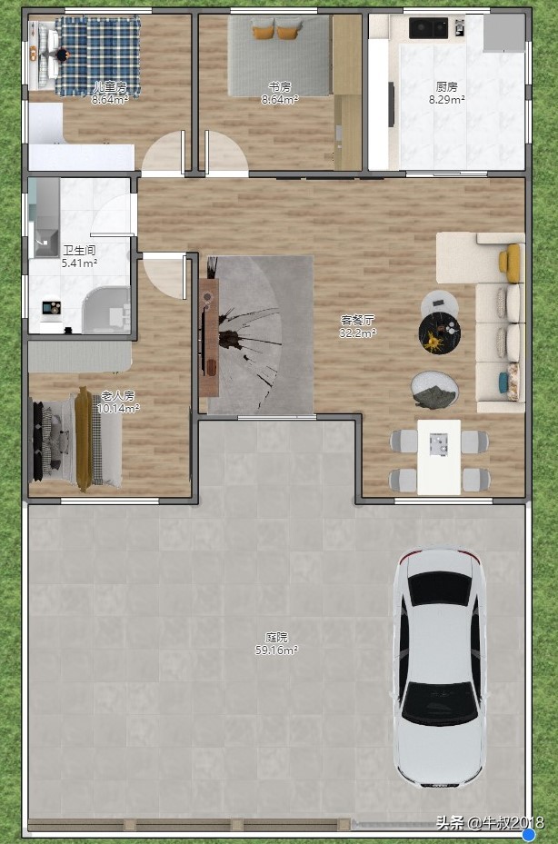 一层农村自建房小户型平面设计图,农村自建一层小户型平房设计图