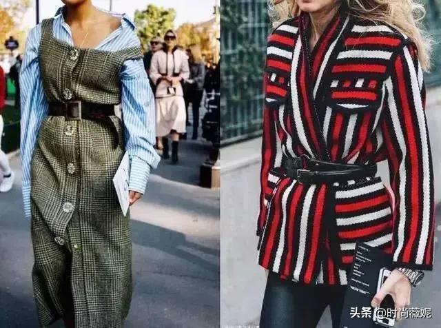 宽松外套搭配腰带,搭配一条腰带就变得时髦有型