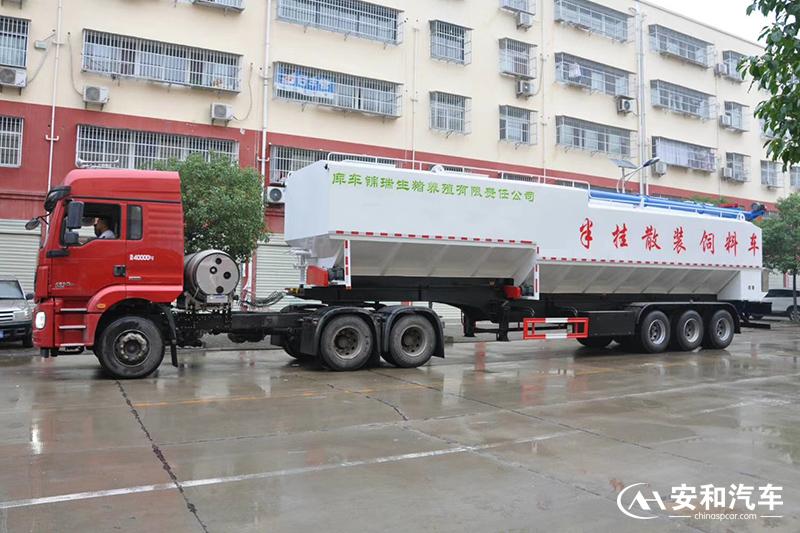 4米230吨半挂散装饲料车,66方半挂饲料车价格