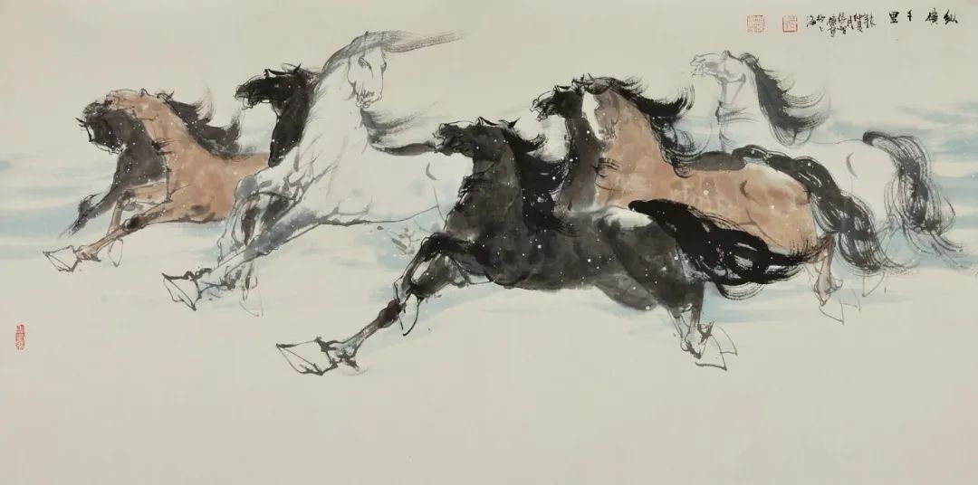 八骏雄风字画,名家精品国画八骏图