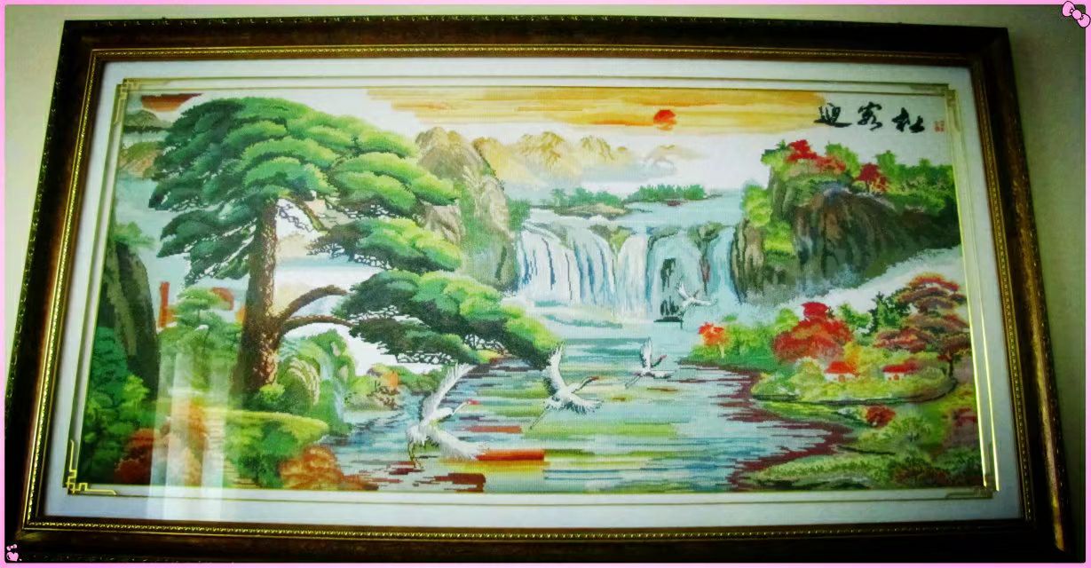 大幅客厅装饰十字绣,适合挂客厅的十字绣高级感