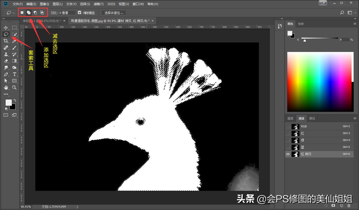 ps怎么用通道抠图大树,ps通道混合器抠图教程