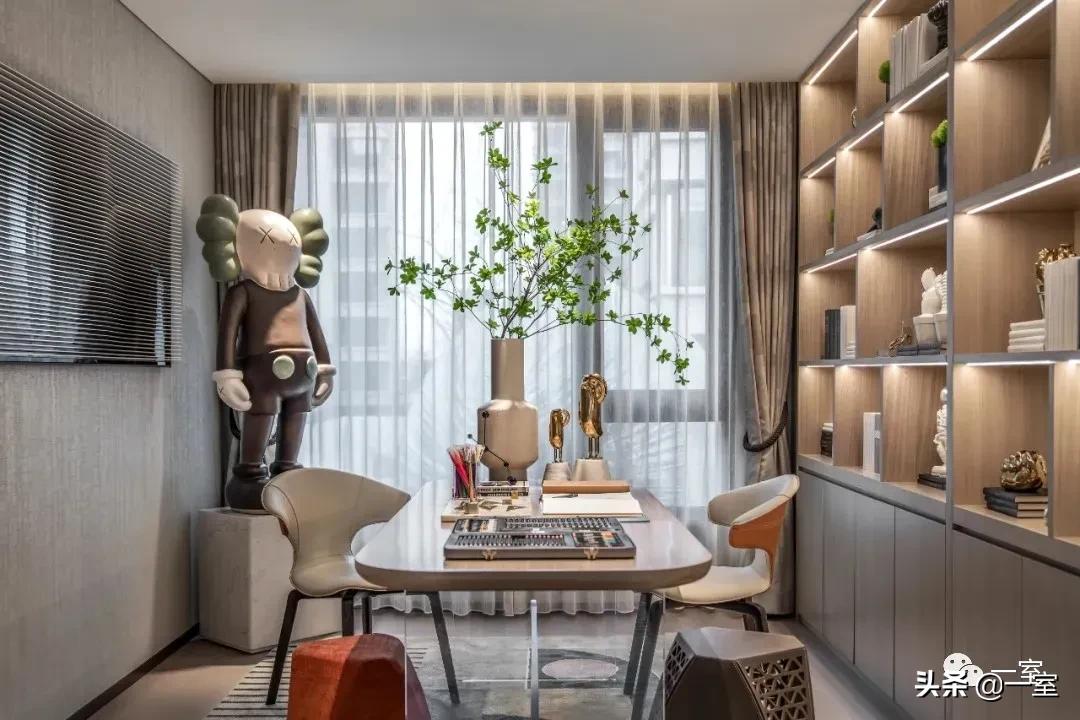 餐厅书房一体设计,书房客房一体设计