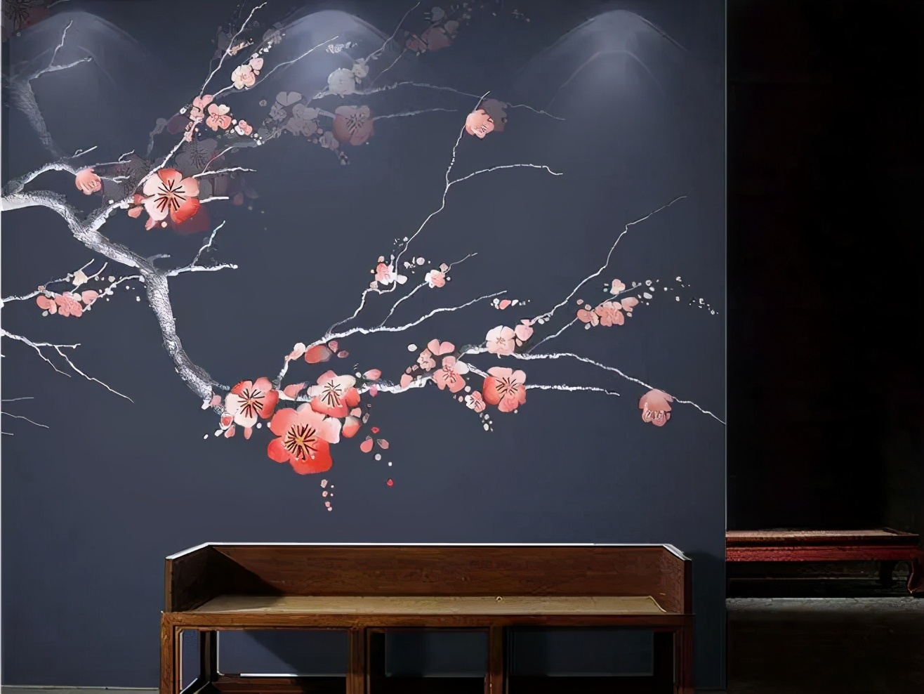 硅藻泥中式背景墙效果图客厅,硅藻泥电视背景墙新中式