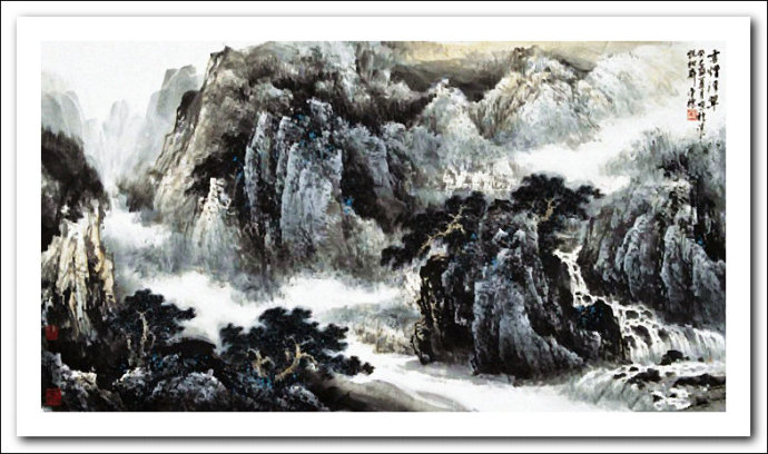溪山国画山水画,郭金标山水画大全