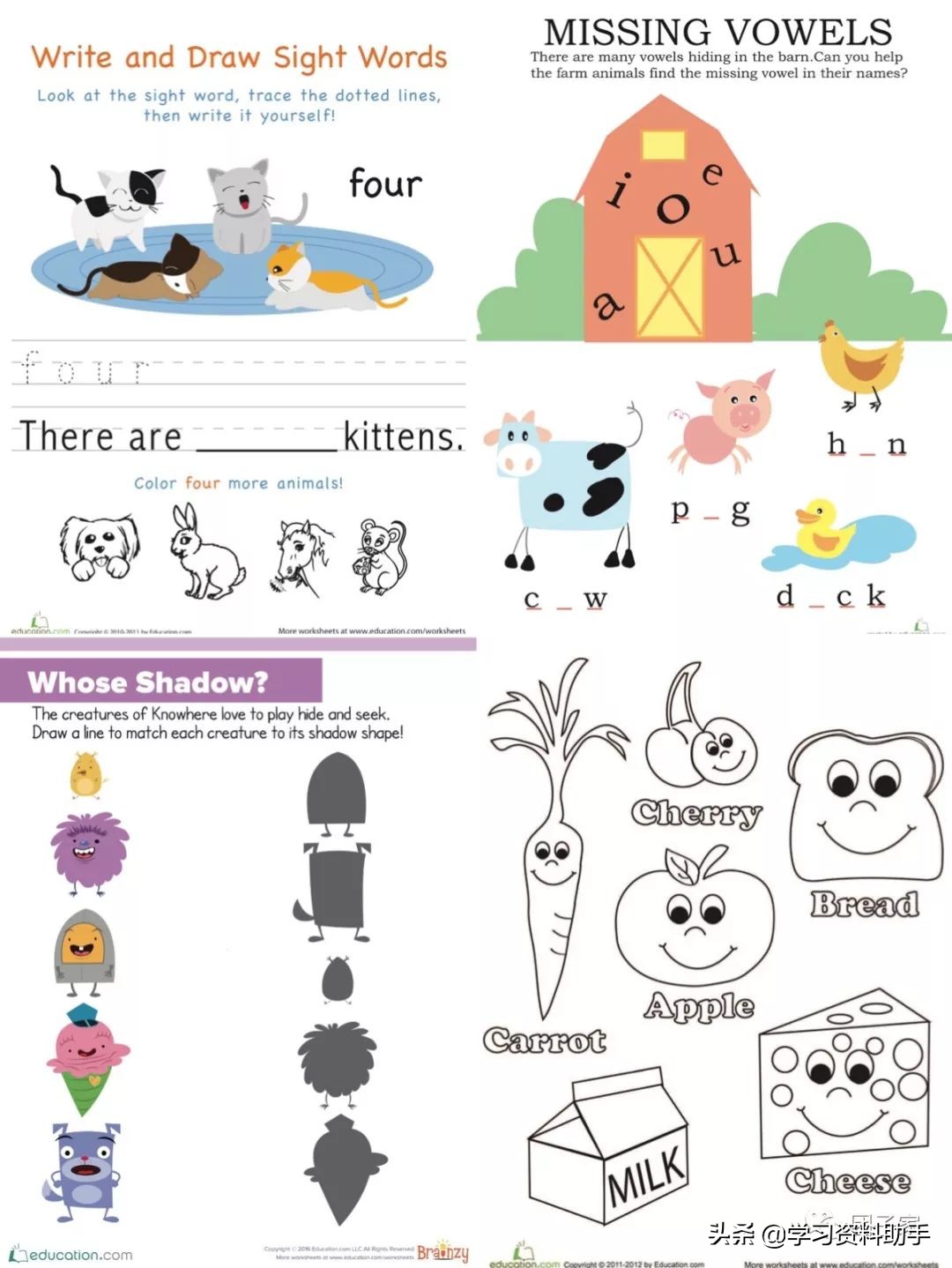 美国非常经典的从学龄前到小学5年级的综合练习册，可*载下**打印！