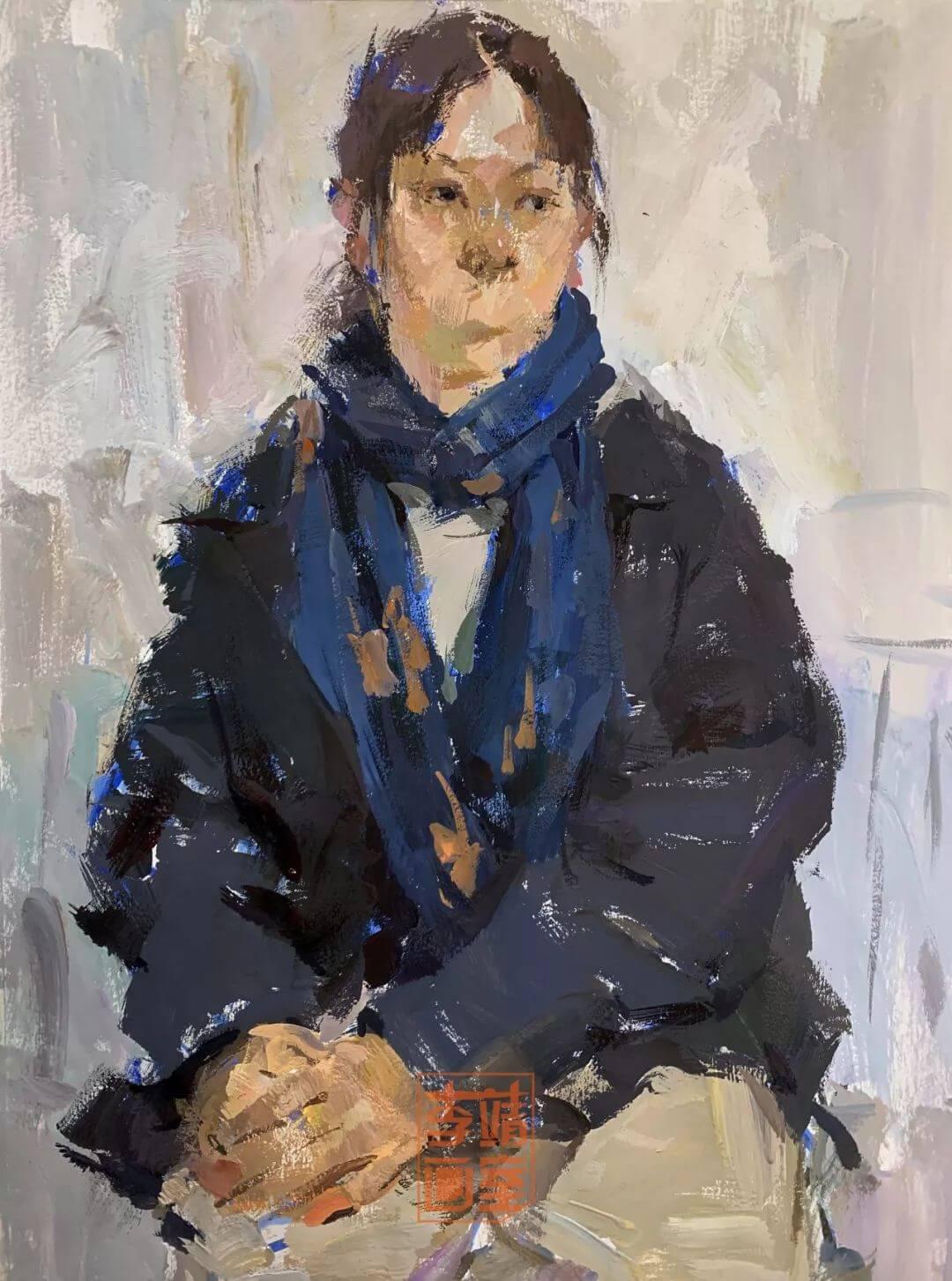 北京李靖画室美术培训班,李靖画室半身像