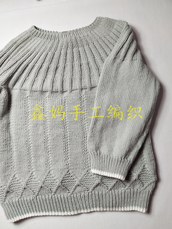 鑫妈编织麦穗花提花套头毛衣教程,鑫妈手工编织毛衣双色图案