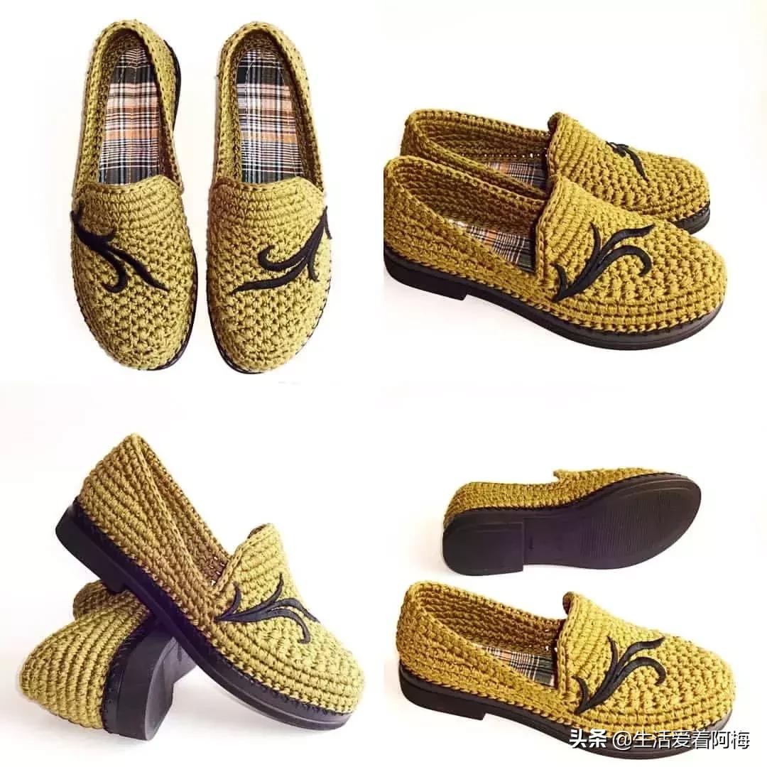 钩针钩出漂亮的毛线鞋图解,钩针钩织有些后跟的鞋子全部教程