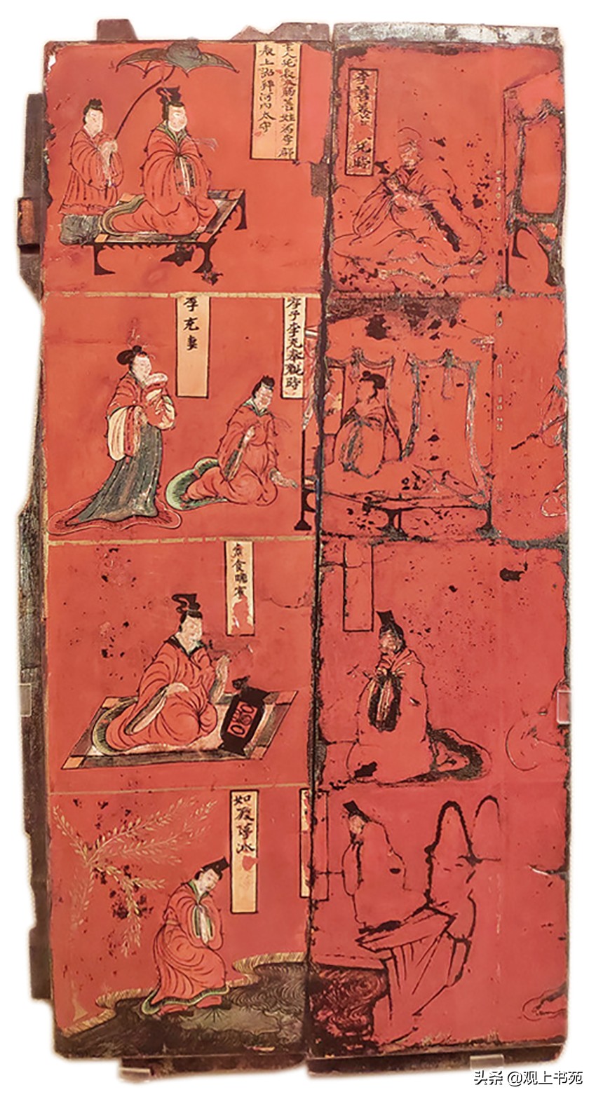 《烈女古贤图》中的男男女女都是谁？画中的书法