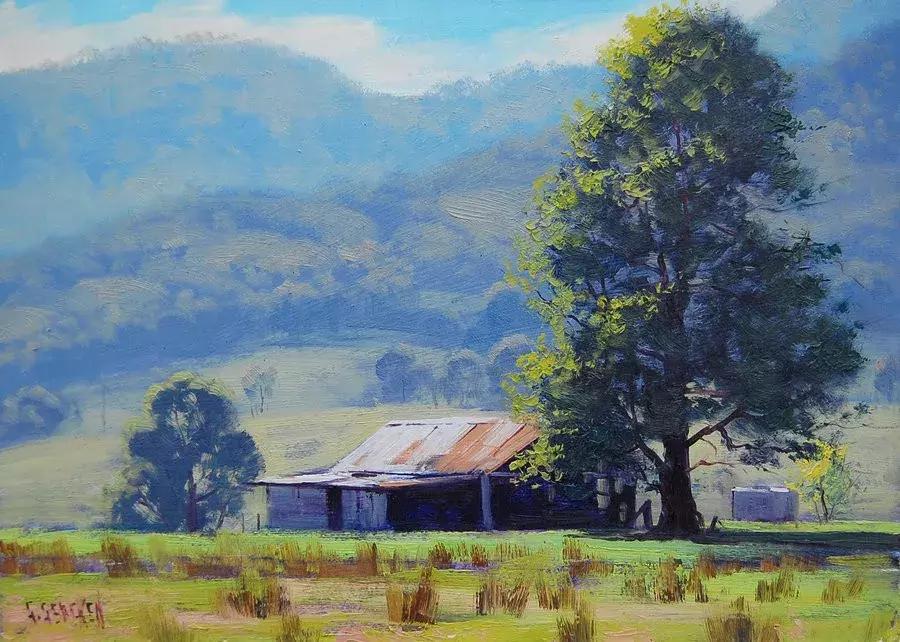 三个画家笔下的雪景,三位油画家的风景画