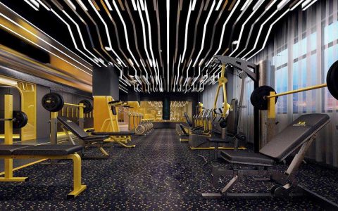 合肥140平健身房装修设计风格,合肥健身房设计方案效果图