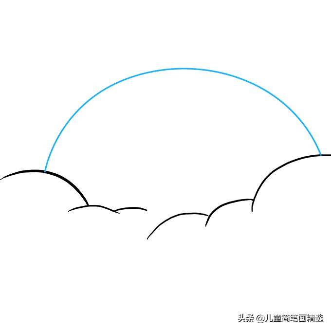 彩虹房子简笔画简单又好看,儿童简笔画精选彩虹风景画