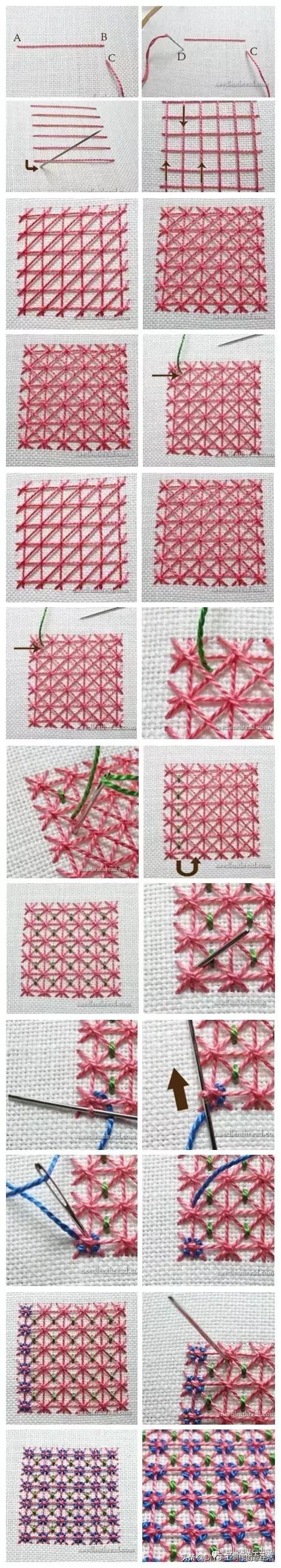 桌布花边的手工刺绣,刺绣桌布diy简单图案