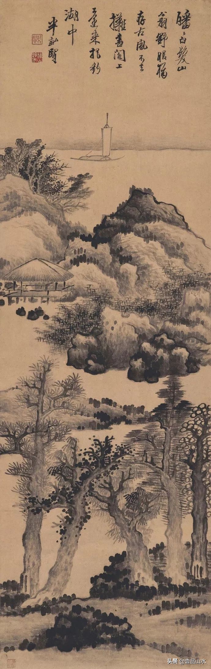 最真实的国画山水画,当代国画山水中的点景人物