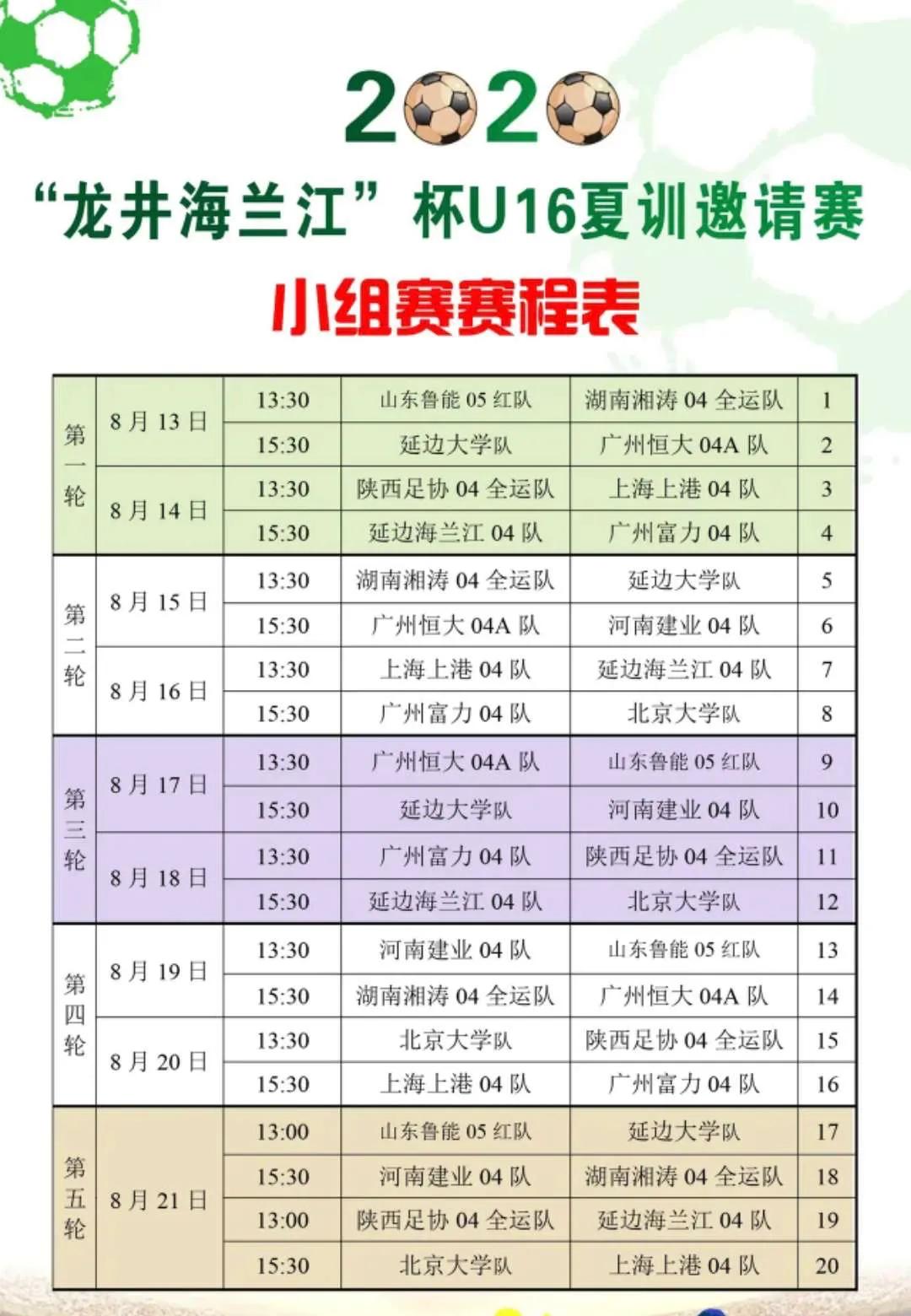 “龙井海兰江”杯邀请赛今天开赛——延边大学首战广州恒大，延边海兰江首战广州富力