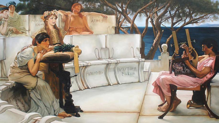 西方第一位女诗人，因无穷的爱欲而自杀，诗文之优美至今无人超越