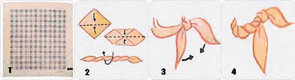方形丝巾和丝巾扣,丝巾系法大全小方丝巾的打法