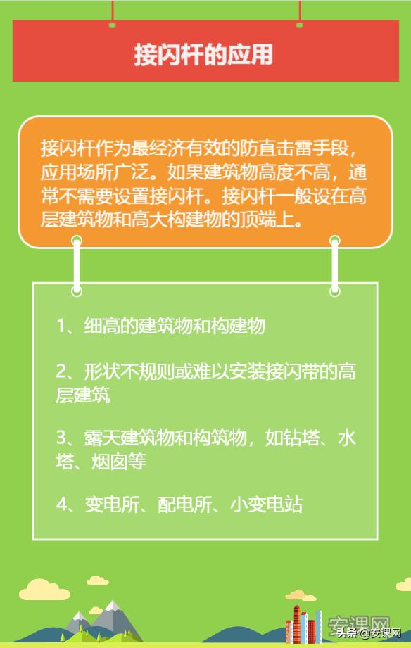 请列举接闪器的种类有哪些,接闪杆和接闪器