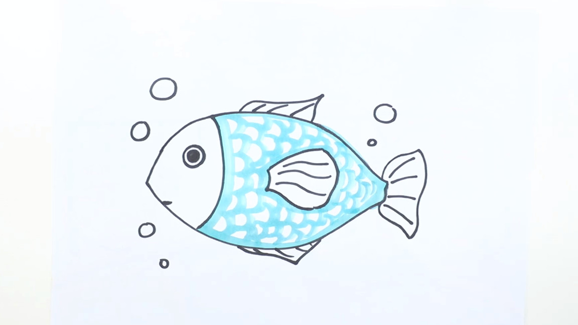十种鱼的画法,鱼画法简笔画
