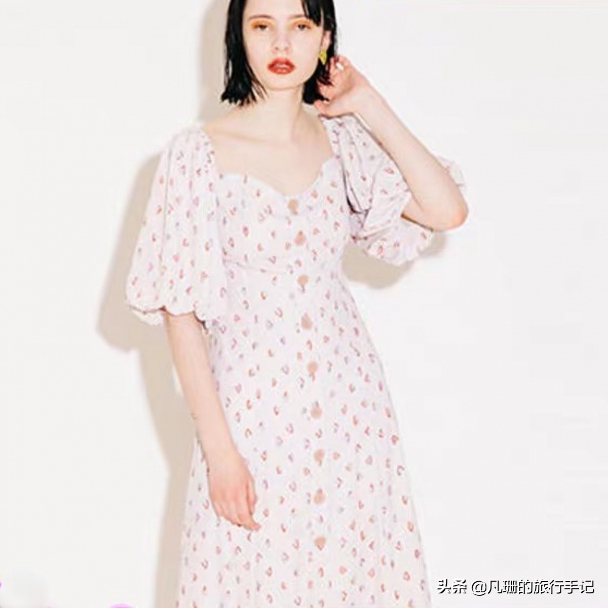 度假风绿色连衣裙,法式桔梗仙女裙​