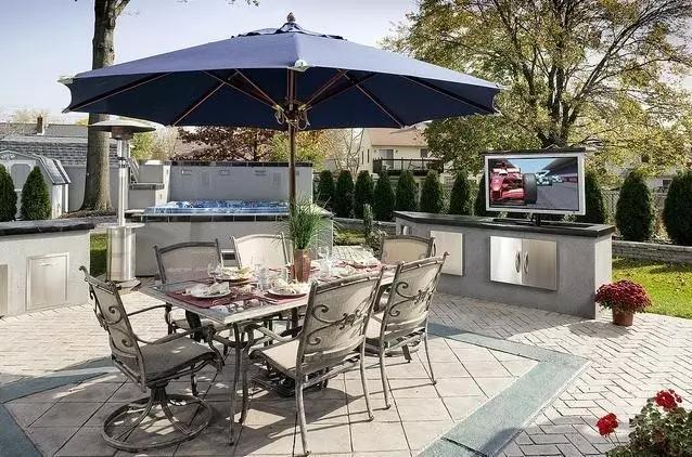 庭院马赛克烧烤台,庭院移动式烧烤台