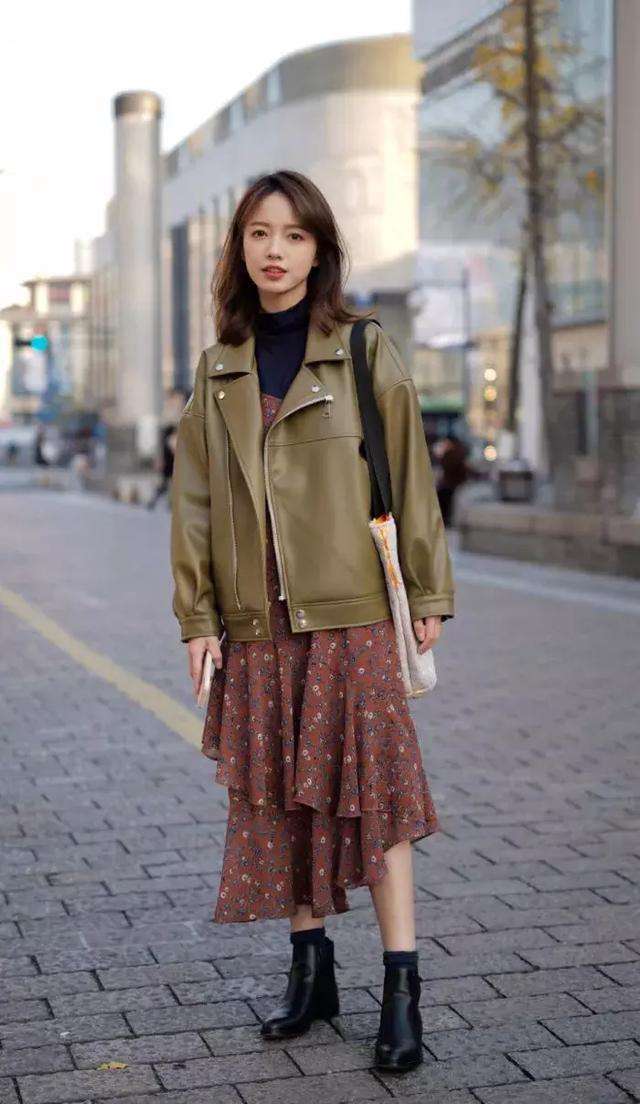 美式复古时尚bf风皮衣,法式复古风皮衣