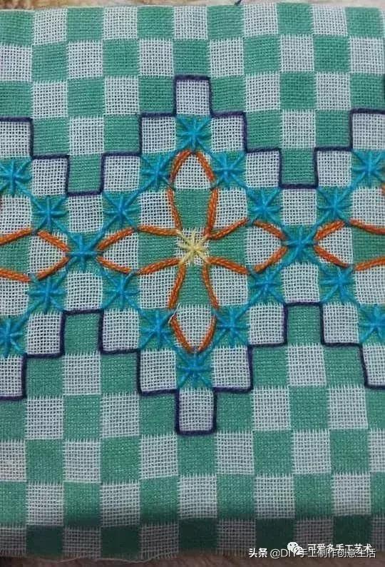 桌布花边的手工刺绣,刺绣桌布diy简单图案