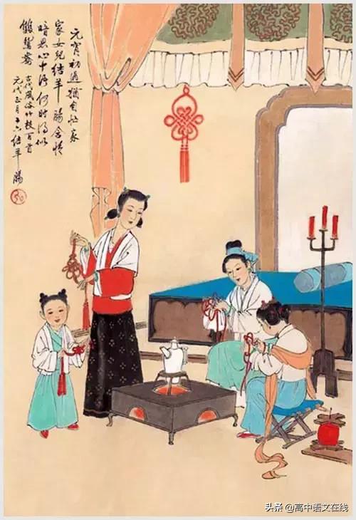 100首诗词图片,100首诗词100张风俗图太美了