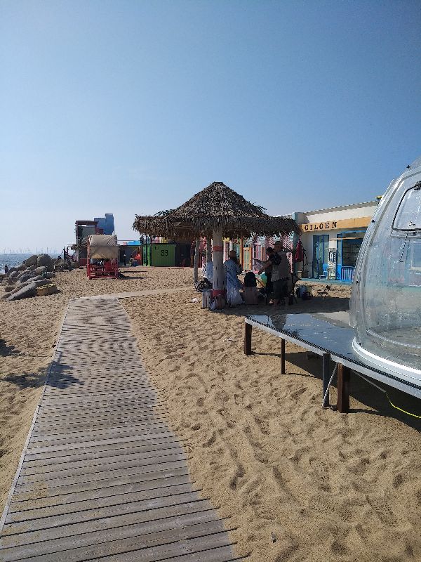 圣托里尼海边,盘锦金帛滩海滨浴场