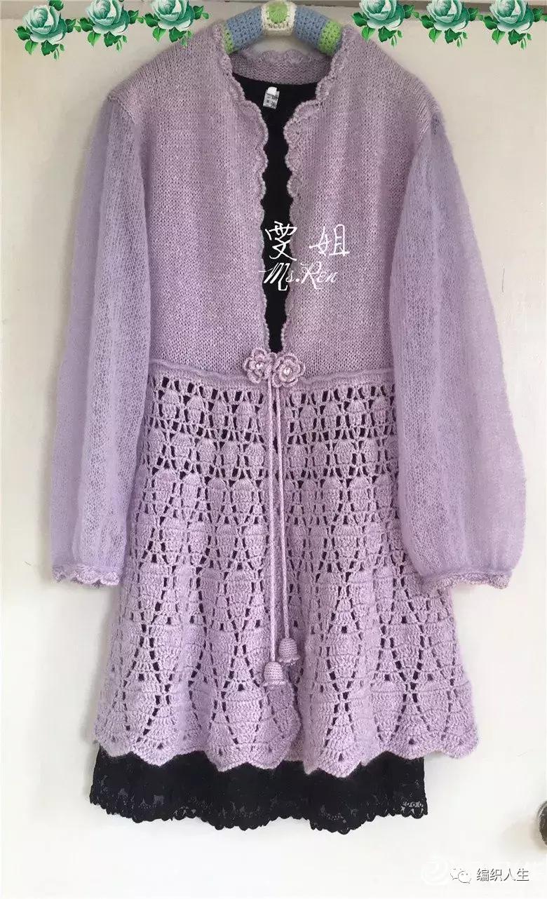 流行女士短开衫钩织教程,长款外搭开衫钩织教程