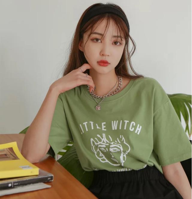 2020夏装韩版圆领短袖t恤女士衣服,夏装新款韩版拼色短袖t恤