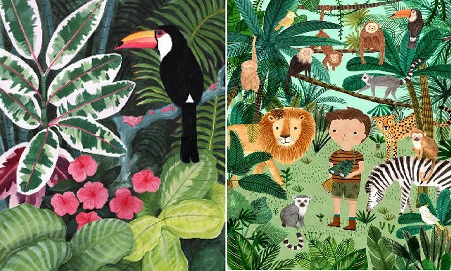 儿童画科学幻想画作画步骤与方法,儿童画教程森林探秘