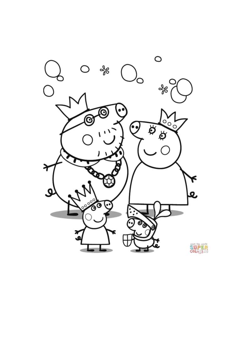 小猪佩奇填色画图片可打印,小猪佩奇填色小视频