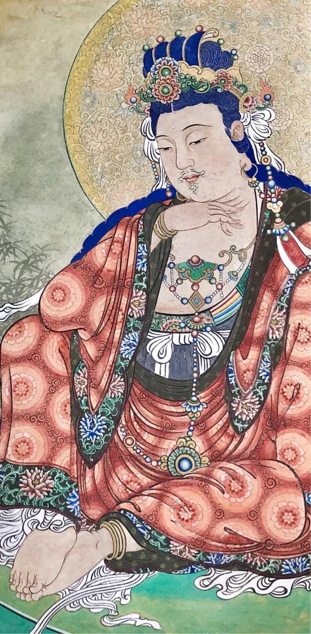 观音菩萨三十二像工笔画,观世音菩萨画像工笔画