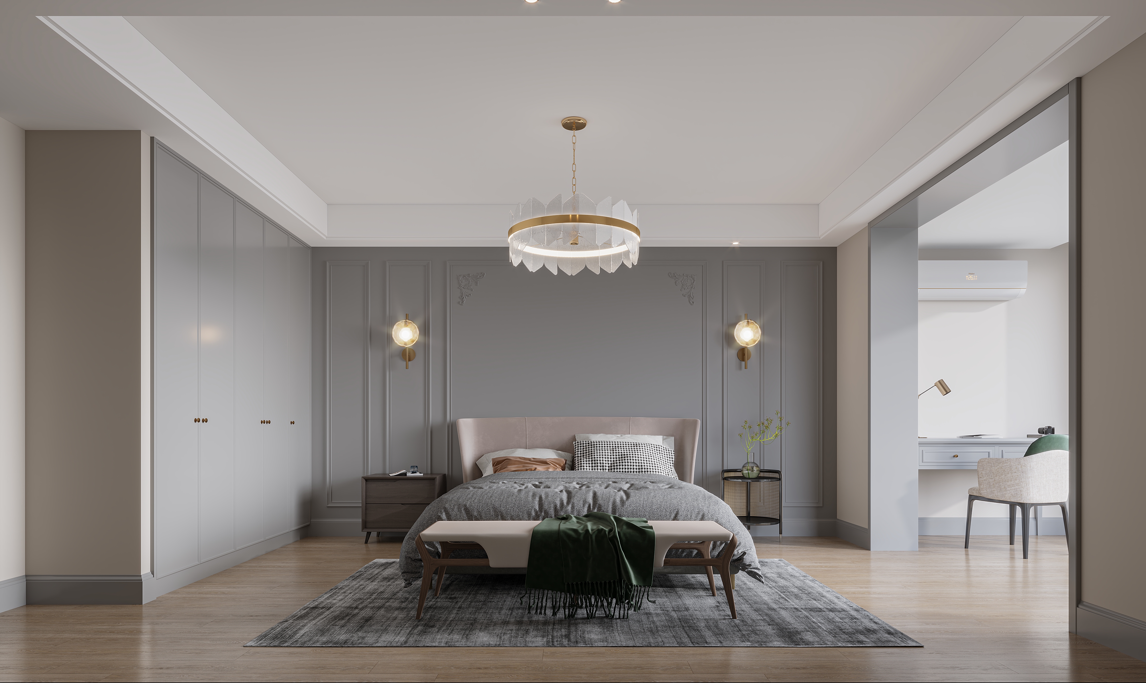 昆山装修风格现代美式客厅,昆山专业的创意装修效果图