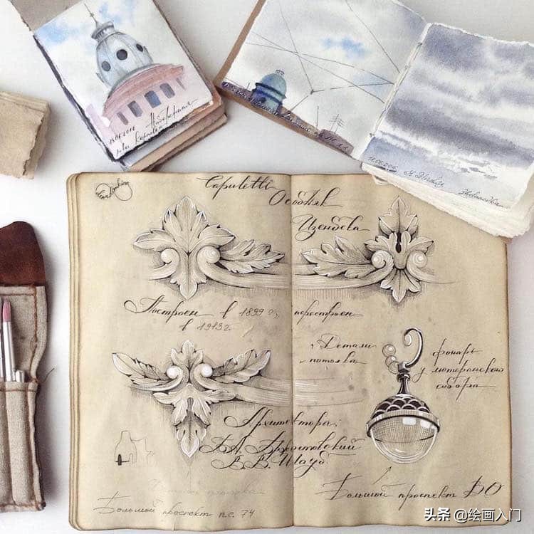 用铅笔画水墨人物画,用蘸水的笔画画图片