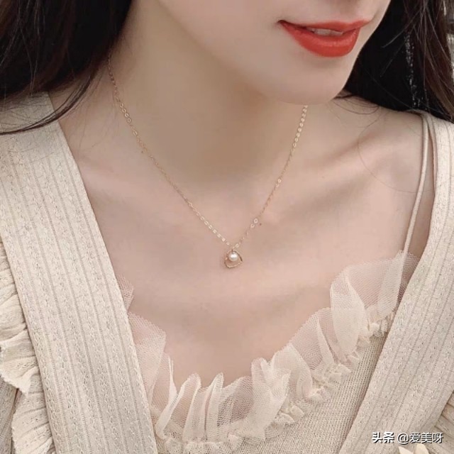 14k金珍珠项链视频,14k珍珠项链樱花粉