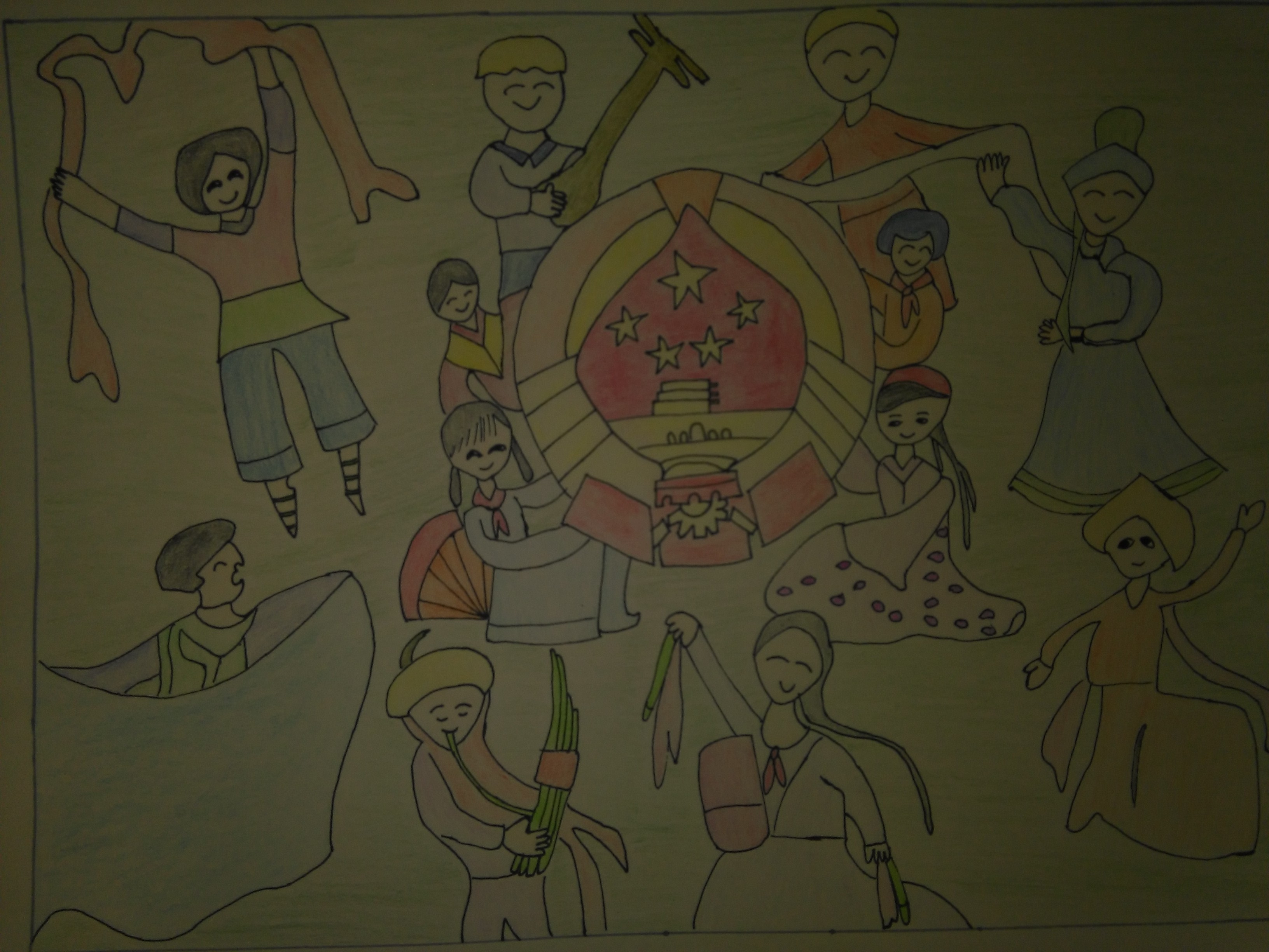 少女心爆棚的又简单的简笔画,安静女孩彩色简单简笔画图片